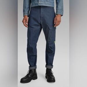 G-STAR RAW Bearing Cargo 3D Relaxed Taper Button Fly Dark Blue Men's Jeans 29/32